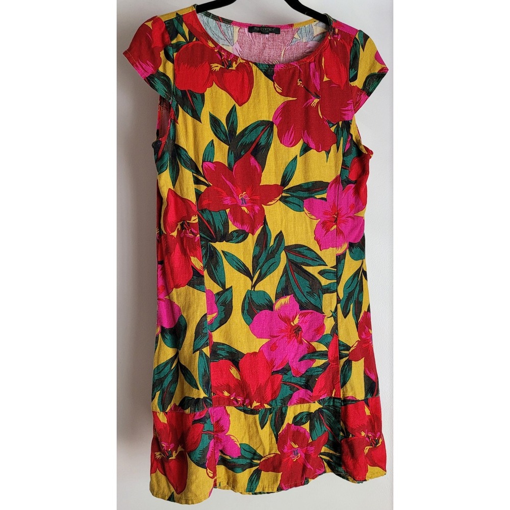 For Cynthia Tropical Dress PS Floral Boho Casual Yellow Sundress Gown Resort